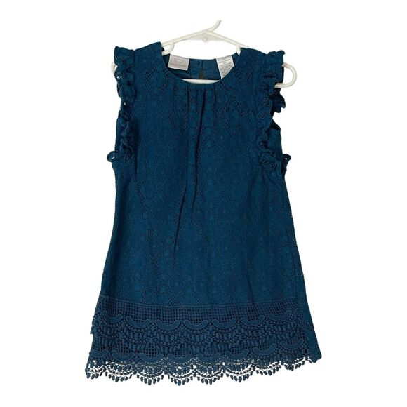 Koala Kids Toddler 3T Hunter Green Crochet Lace Party Dress - Picture 3 of 9